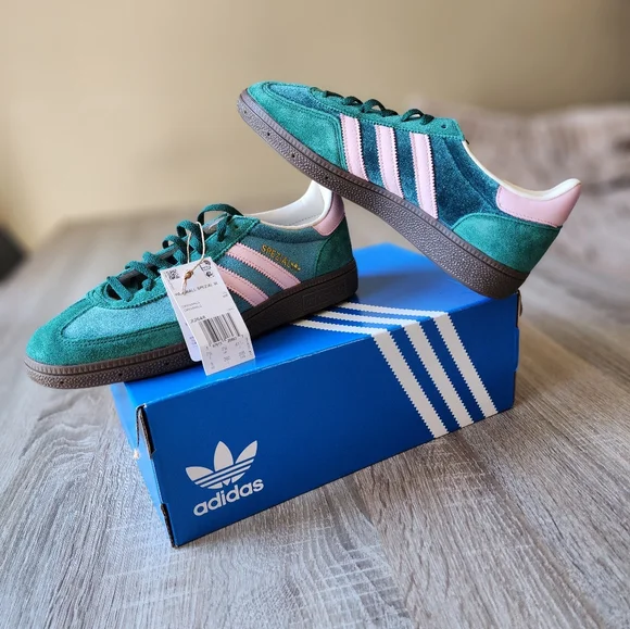 Adidas Handball Spezial Shoes Green/Pink Size 9 - Picture 2 of 9